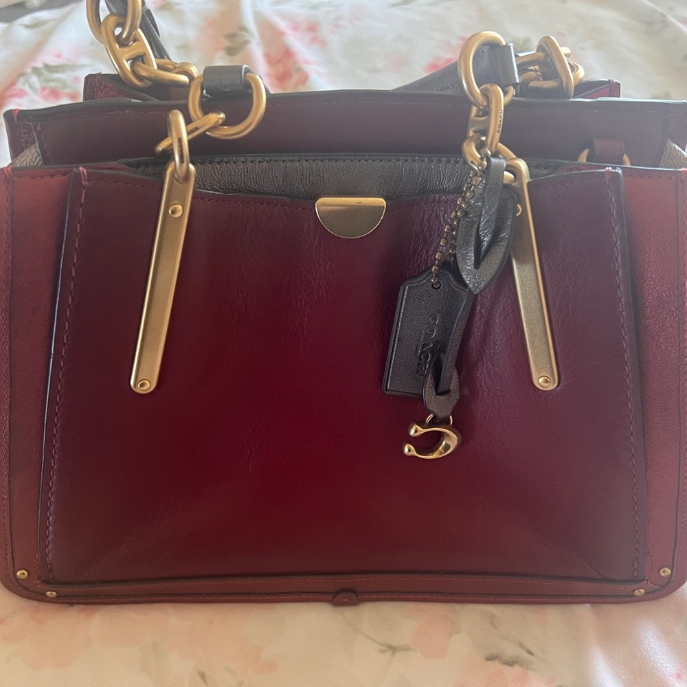 Make me an offer!! Coach Red and Brown Satchel with Gold Hardware